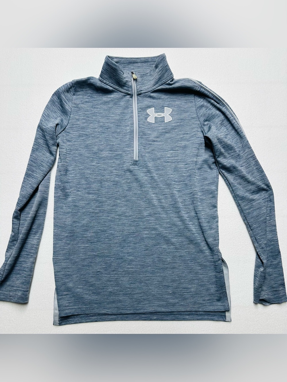 Under Armour Youth Large HeatGear Blue Heather 1/4 Zip Athletic Pullover